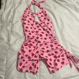 Strawberry Licious Booty Scrunch Romper MBR